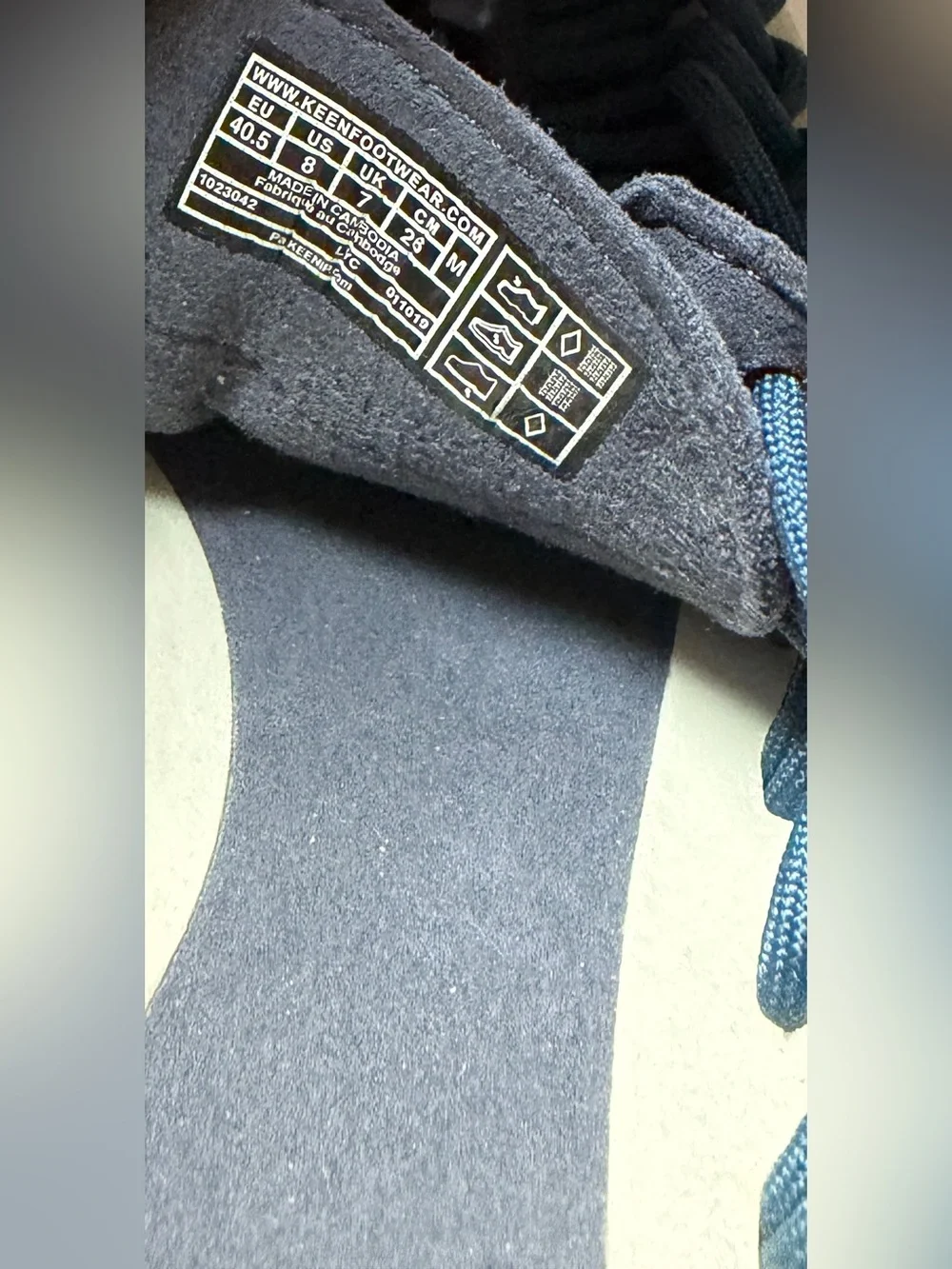 Keen Men's Uneek Cord Sandals 8 Blue/White Excellent